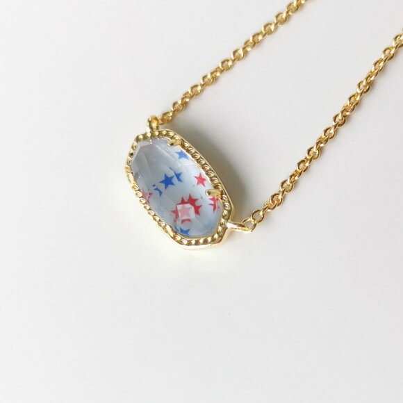 Kendra Scott Gold Necklace with Red and Blue Stars - Picture 2 of 3